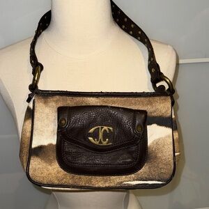 Just Cavalli Brown and Tan Shoulder Bag